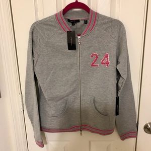 BCBG Zipper Gray Sweatshirt. NWT, size M